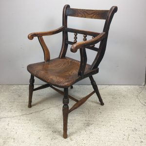 19th Century Ash & Elm farmhouse elbow chair