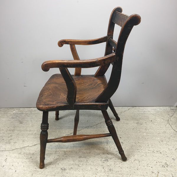 19th Century Ash & Elm farmhouse elbow chair