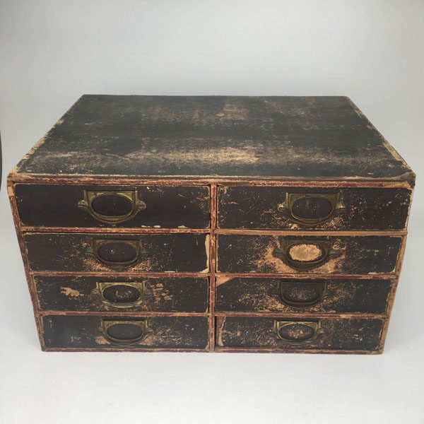 Edwardian - table top bank of eight drawers