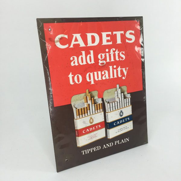 Cadets cigarette advertising retail showcard