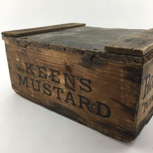 Keens Mustard and Robinsons Groats wooden crate