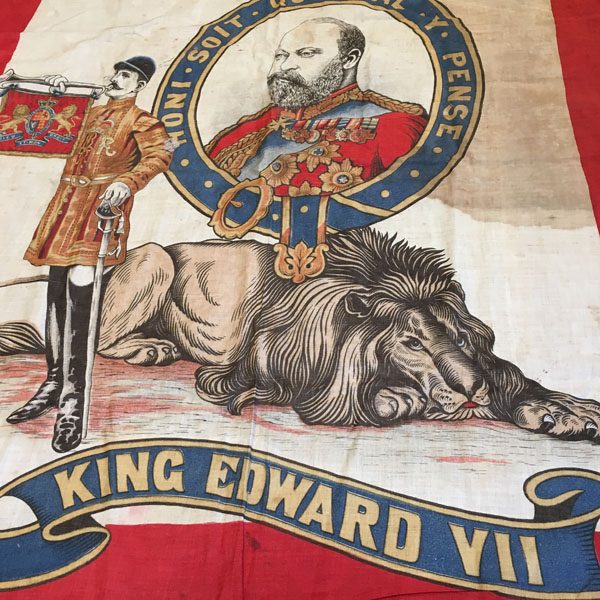 Edward VII coronation flag with Boer war reference