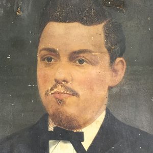 Antique overpainted portrait of a gentleman with a moustache