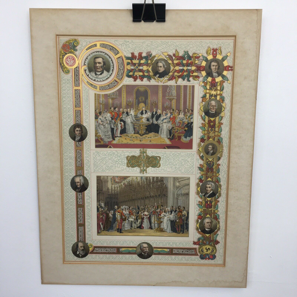 Set of 4x Victorian Diamond Golden Jubilee chromolithographs