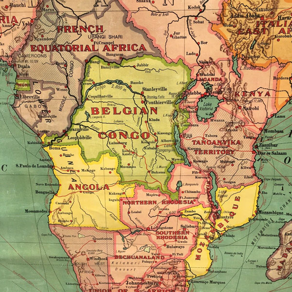 1920s_Linen_Backed_Map_of_africa